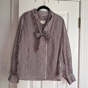 Anthropologie Maeve Tie-Neck Blouse